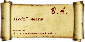 Biró Amina névjegykártya